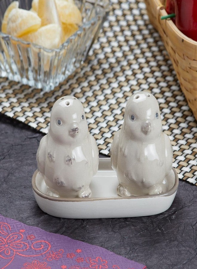 Kookee Ceramic Salt and Pepper Shakers Set with Tray - Elegant Namak Dani, Spice Sprinkler & Dispenser for Dining Table, Kitchen & Restaurant Use (Pack of 2) (10492) - Image 3